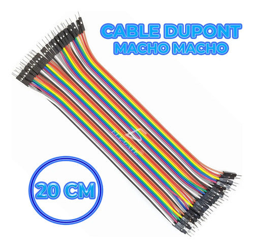 Cables Dupont Jumpers Macho A Macho Para Protoboard 20cm 40