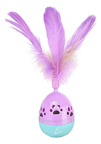 Juguete En Forma De Huevo Con Plumas Para Gato