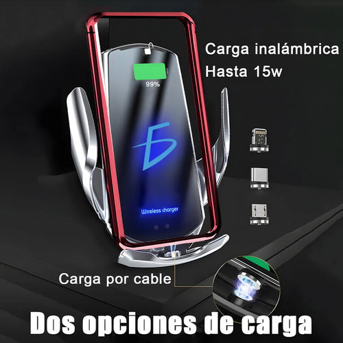 Cargador Inalámbrico Para Auto Soporte De Carga Rápida 15w