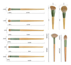 Set 10 Piezas Brochas Maquillaje Suave Acabado Profesional Color Verde