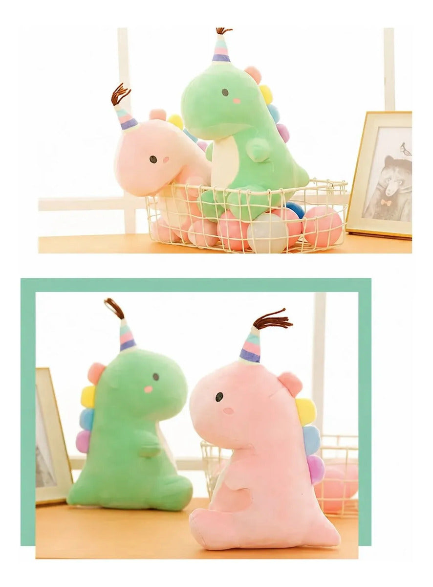 Dinosaurio Cumpleañero Peluche 30 Cm Azul