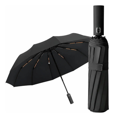 Paraguas Automático Plegable Upf50+ Para Sol Y Lluvia
