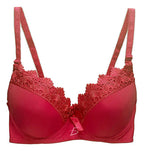 Brasier con encaje de copa completa rojo M