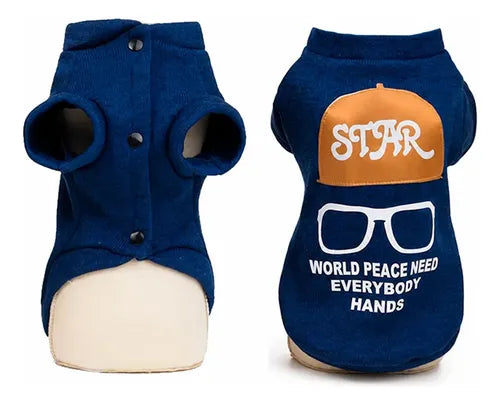 Chaqueta De Invierno Para Mascotas Abrigo Cálido Y Cómodo Azul