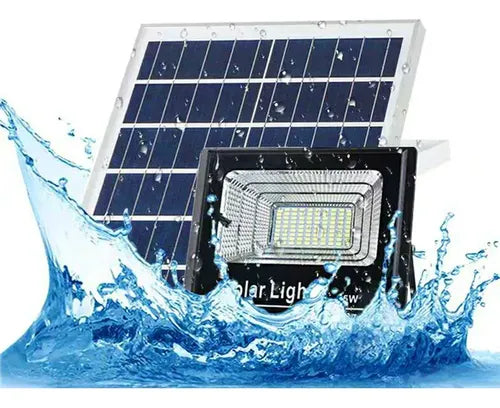 Reflector Led 25w C/ Panel Solar-control Luz Blanca Exterior