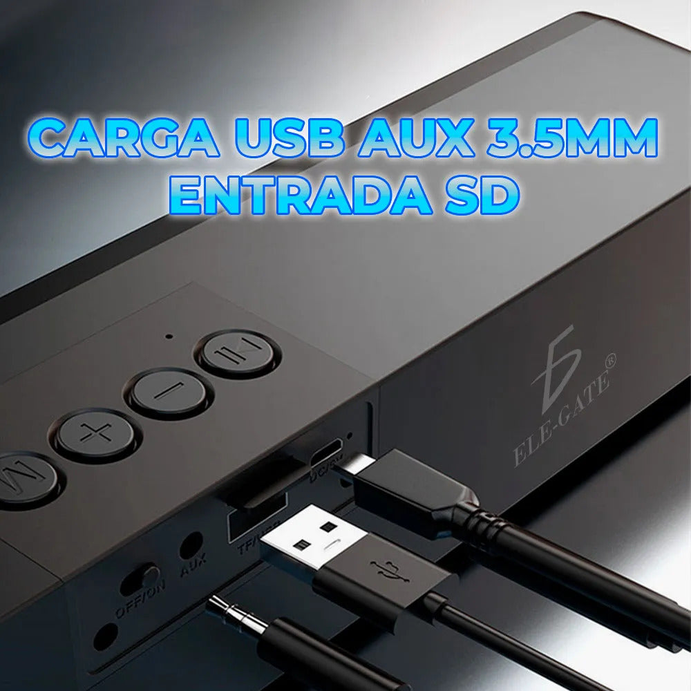 Bocina Bluetooth recargable barra de luces LED rgbw