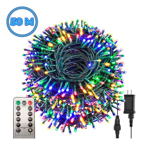 Luces Led Rgb De 500 Luces En 50 Metros Azul