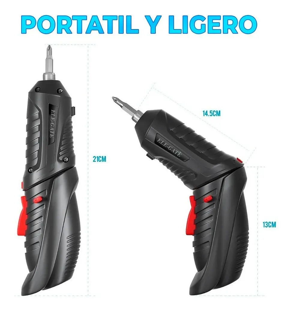 Destornillador Eléctrico Inalámbrico 3.6v 47pcs En 1 Color Negro