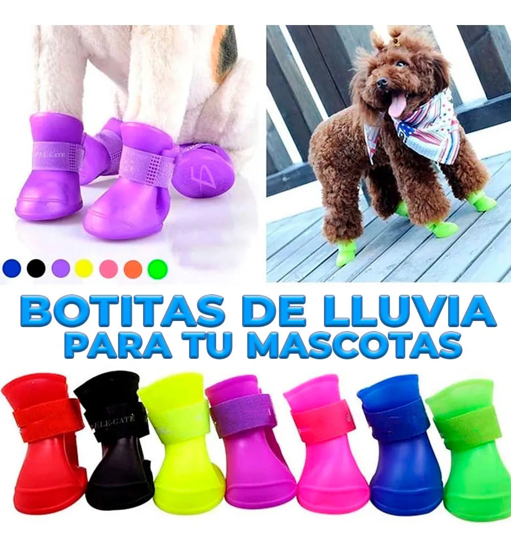 Botas De Lluvia Para Mascotas Zapatos De Pvc Para Azul