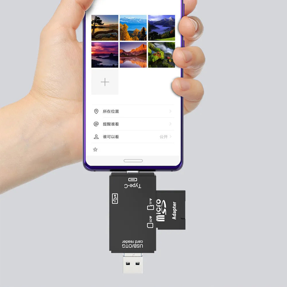 Lector de tarjetas 6 en 1 USB 3.0 OTG SD TF tipo C