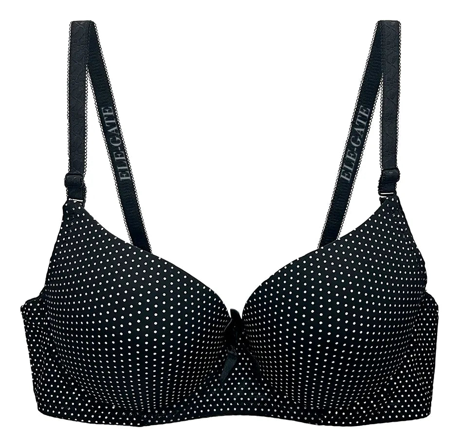 Brasier con diseño de lunares con efecto push up negro M