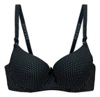 Brasier con diseño de lunares con efecto push up negro M