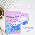 Cuaderno Kawaii De 100 Hojas Con Pasta Acolchonada Y Cierre