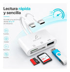 Lector de tarjetas SD y TF con USB-C y para Lightning