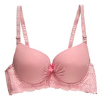 Brasier con encaje de copa completa rosa M