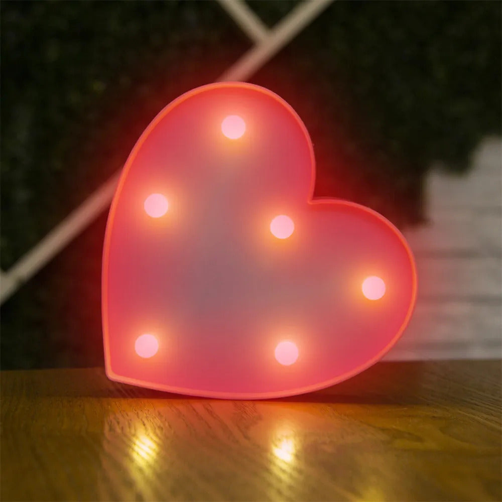 Corazón 3D con luz LED cálida blanco cálido
