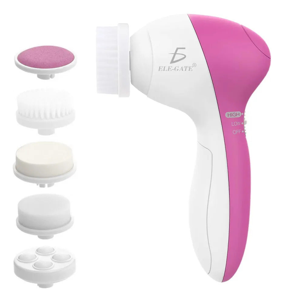 Limpiador facial eléctrico 5 en 1 con cabezales
