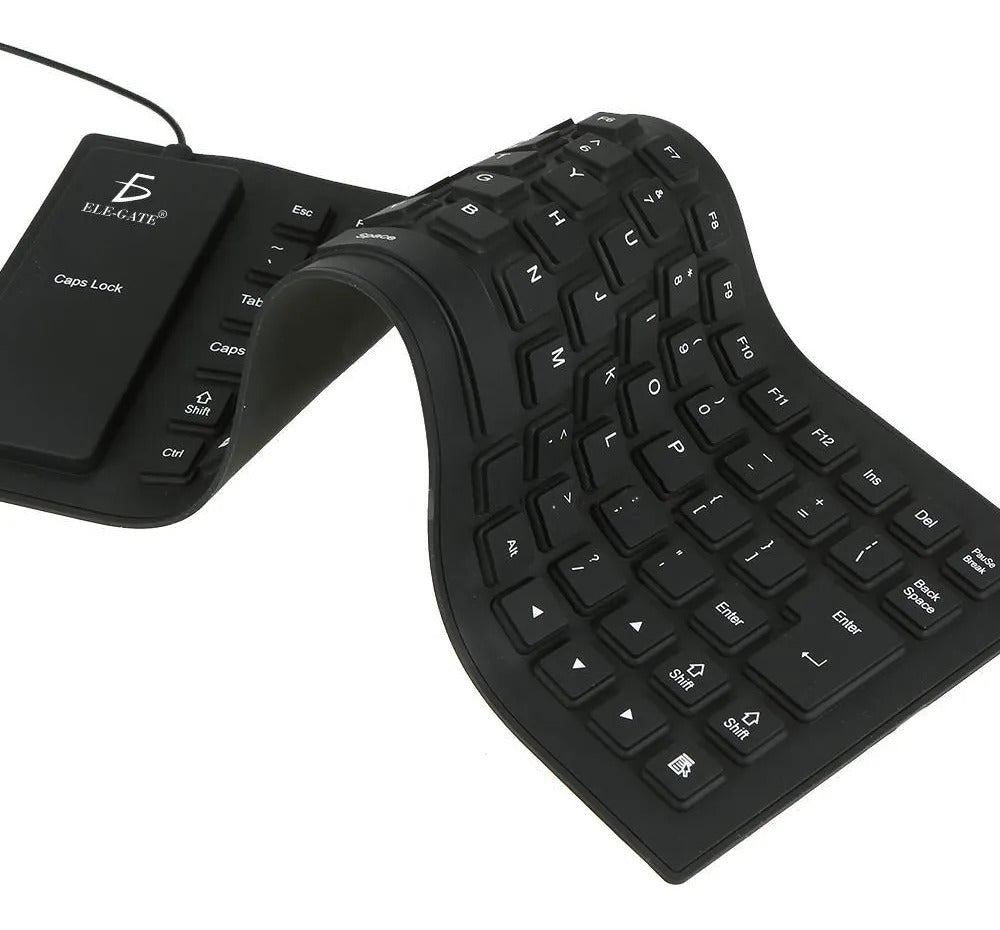 Elegate Mini Teclado Plegable Flexible Con Cable Usb Para