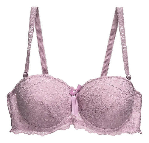 Brasier Con Encaje De Copa Completa Rosa M