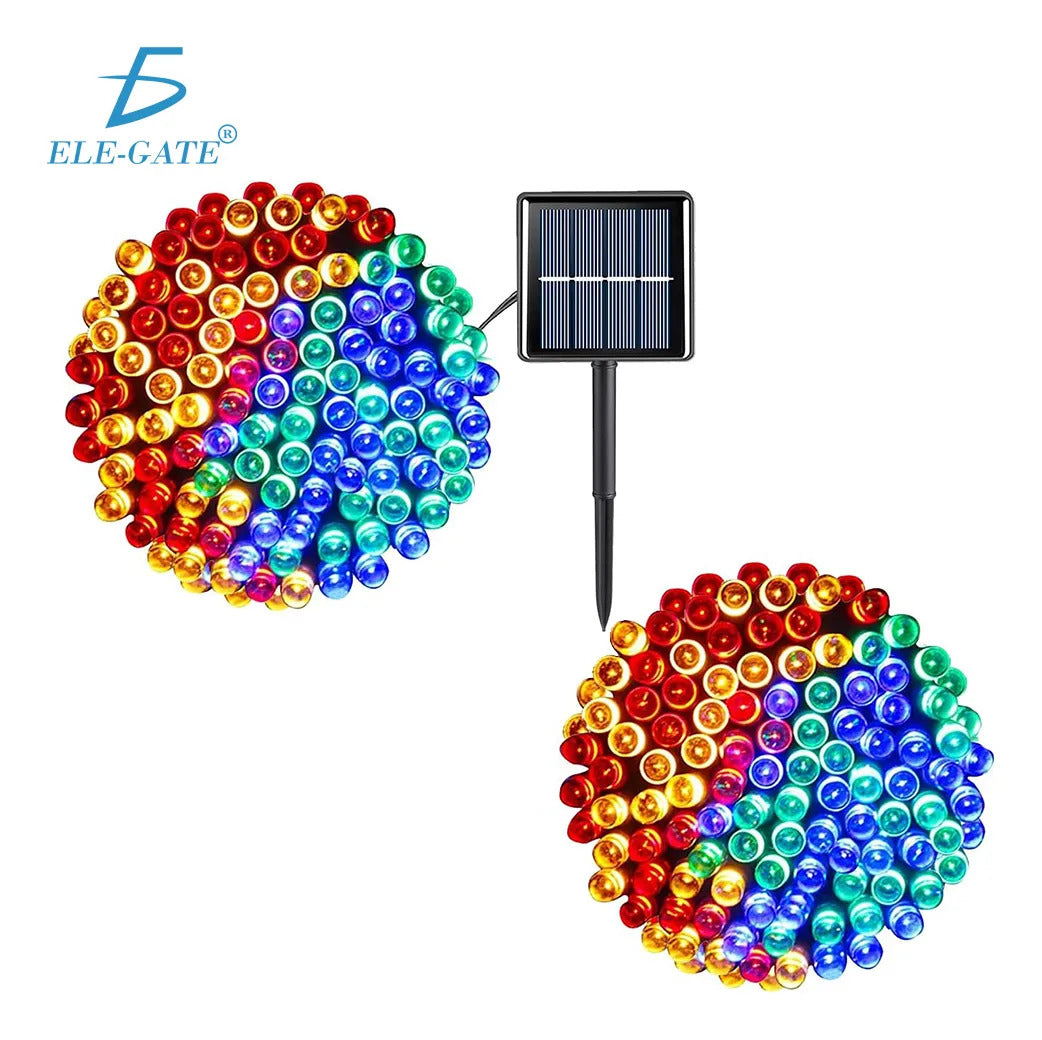 Serie solar de 10 metros con 100 luces LED RGB agua