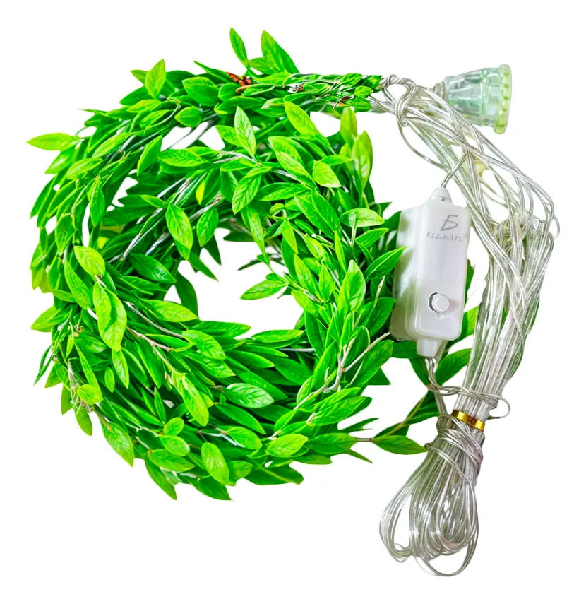 Guirnalda De Luz Led Cálida Con 10 Brazos Con Cable Usb Blanco