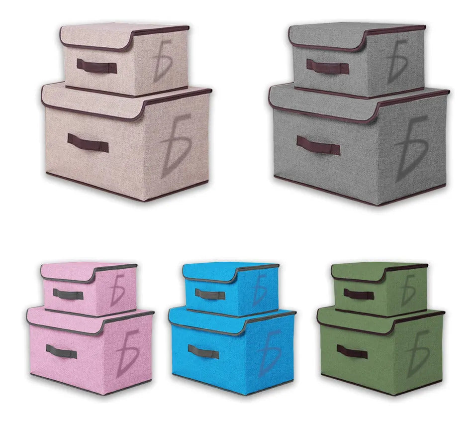 Caja Organizadora Set De 2 Piezas Colapsable Y Con Colores