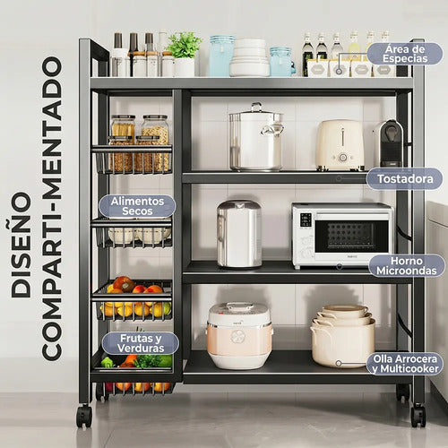 Estantería Organizadora De Cocina De 4 Niveles Con