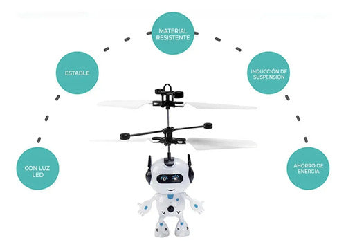 Mini Drone Esfera Voladora Con Luces Led Y Sensor Manual