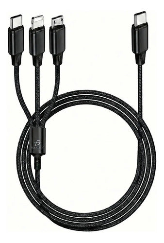 Cable dp carga rapida tipo C micro V8 para iPhone Lightning