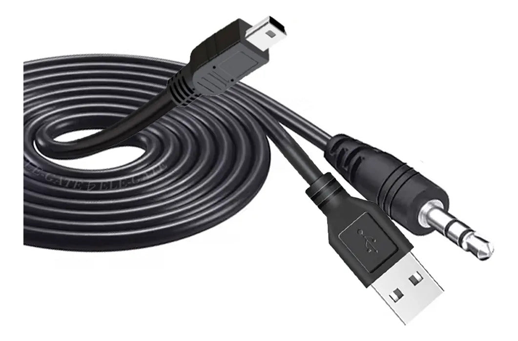 Cable Mini Usb V3 A Usb Y Jack 3.5mm De 1.5 Metros De Largo