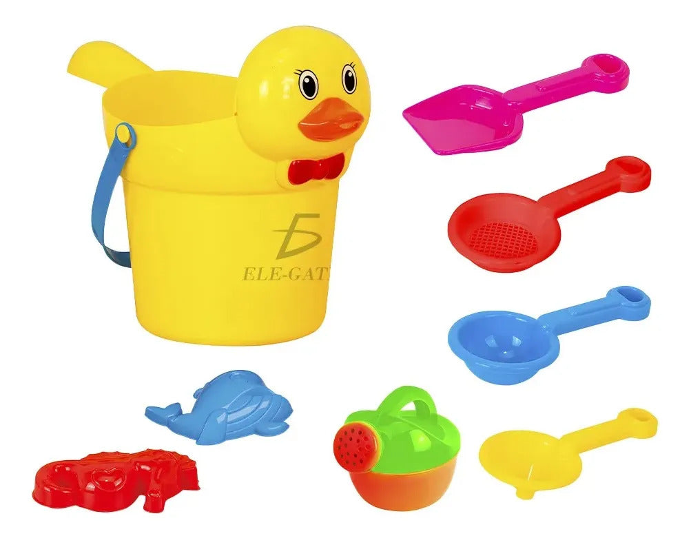 Set De Playa De 8 Piezas Incluye Cubeta En Forma De Pato