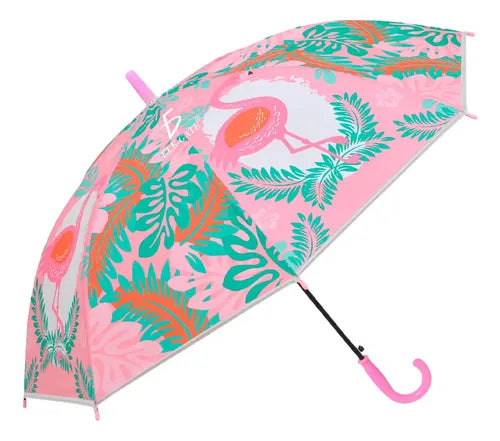 Paraguas Con Protección Uv Impermeable Con Diseño Tropical Violeta