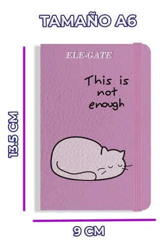 Cuaderno Rosa Estilo Kawaii Compacto Con 75 Hojas Rayadas