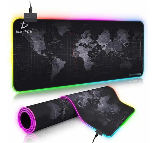 Mouse Pad Gamer Diseño De Mapa Con Luz Led Rgb Iluminado