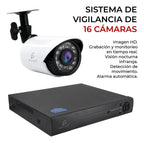 Kit de videovigilancia con 16 cámaras cctv y dvr