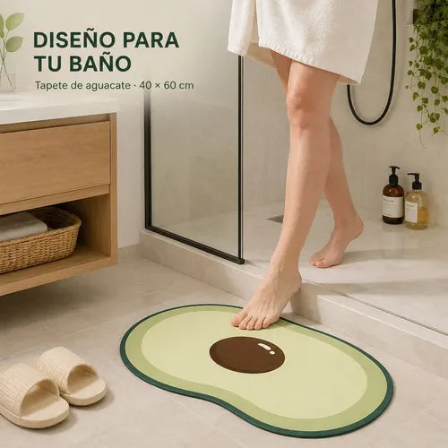 Tapete Absorbente 40 X 60 Cm Diseño Aguacate Secado Rápido