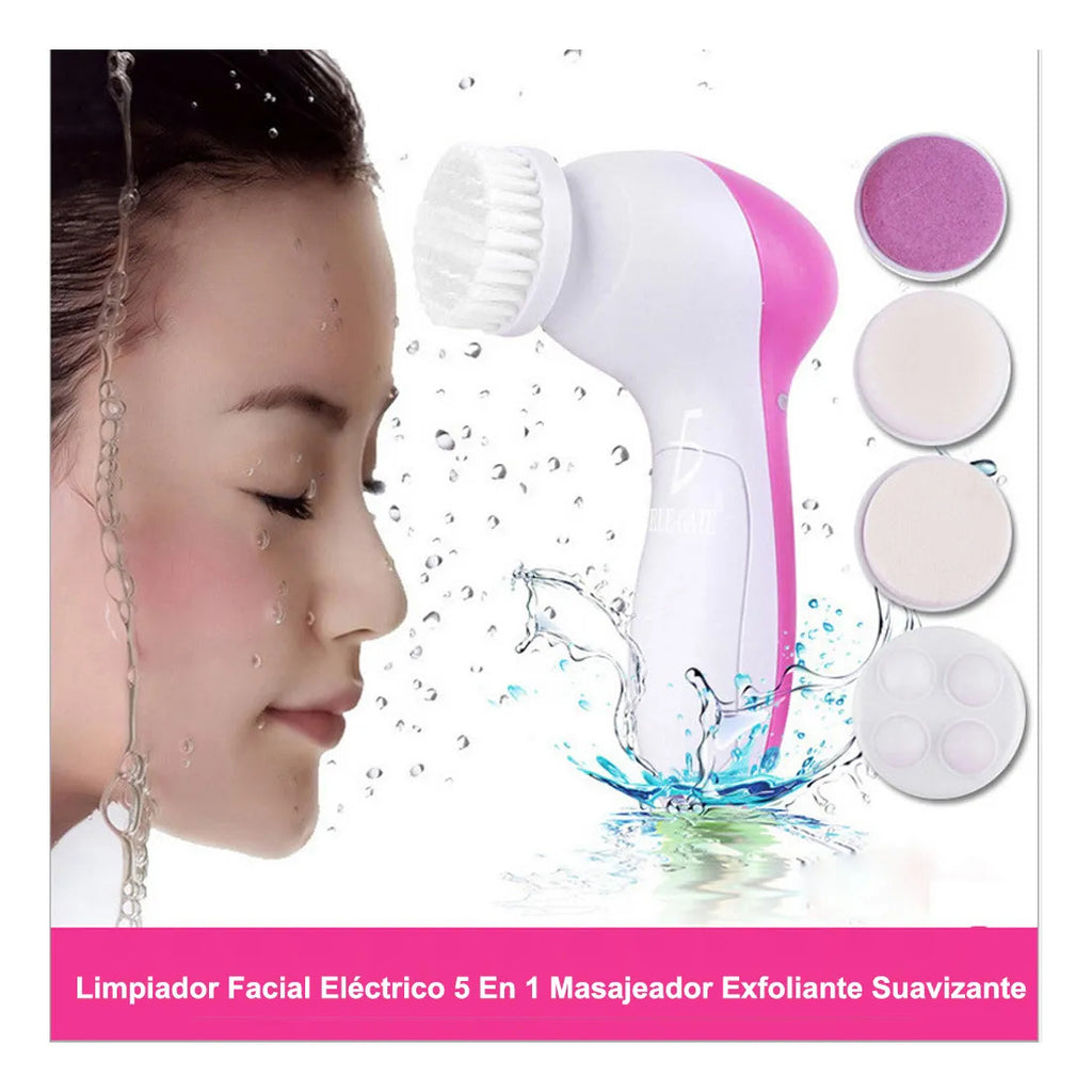 Limpiador Facial Eléctrico 5 En 1 Con Cabezales