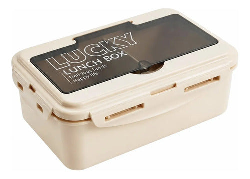 Contenedor Hermético De Plástico 1.1 L Con Cubiertos