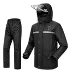 Impermeable De 2 Piezas Con Visera Y Bandas Reflectivas