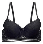 Brasier con encaje y push up con tirantes ajustables negro M