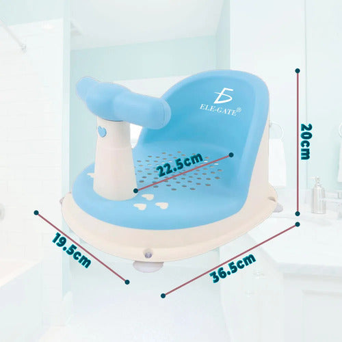 Asiento Baño Para Bebé Con Respaldo Y Ventosas Antidesliz