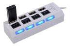 Hub Usb 2.0 4 Puertos Con Switchs Pc Laptop Windows