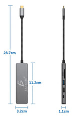 Hub Adaptador 6 En 1 Con Salida Tipo-c Usb 3.0
