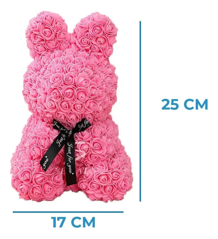 Arreglo Floral De Conejo De Rosas 25x25x17cm