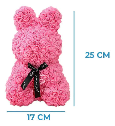 Arreglo Floral De Conejo De Rosas 25x25x17cm
