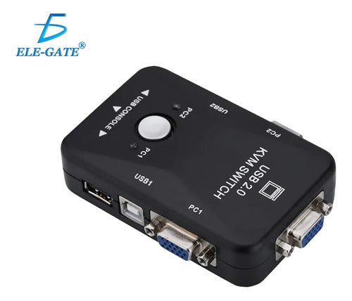 Switch Kvm Usb Vga Para 2 Computadoras Teclado Mouse Y