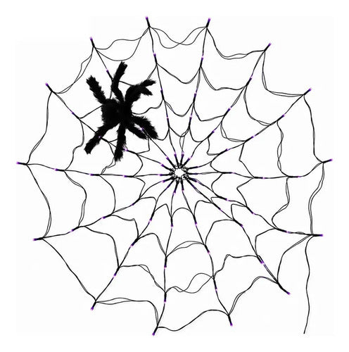 Telaraña De Halloween Con Luces Led A Batería