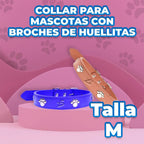 Collar De Perro De Cuero Resistente De 38 Cm Con Diseño De