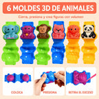 Set De Plastilina Infantil Con 6 Moldes 3d De Animales