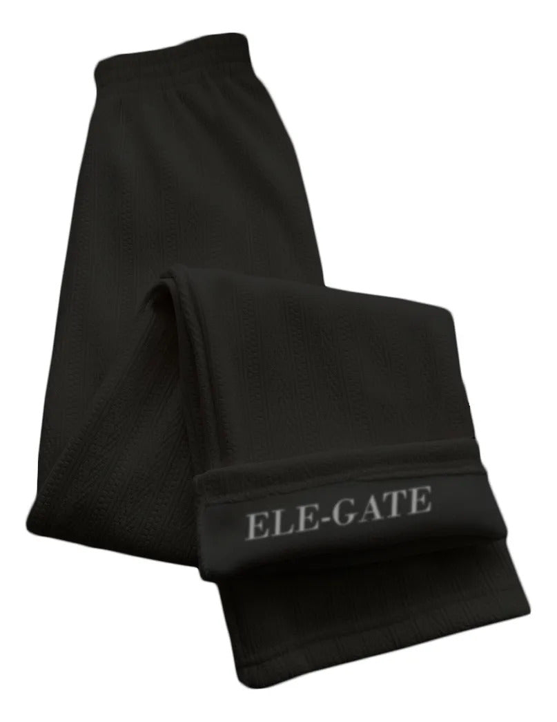 Pantalones Deportivos Con Forro Térmico De Cintura Alta Negro L